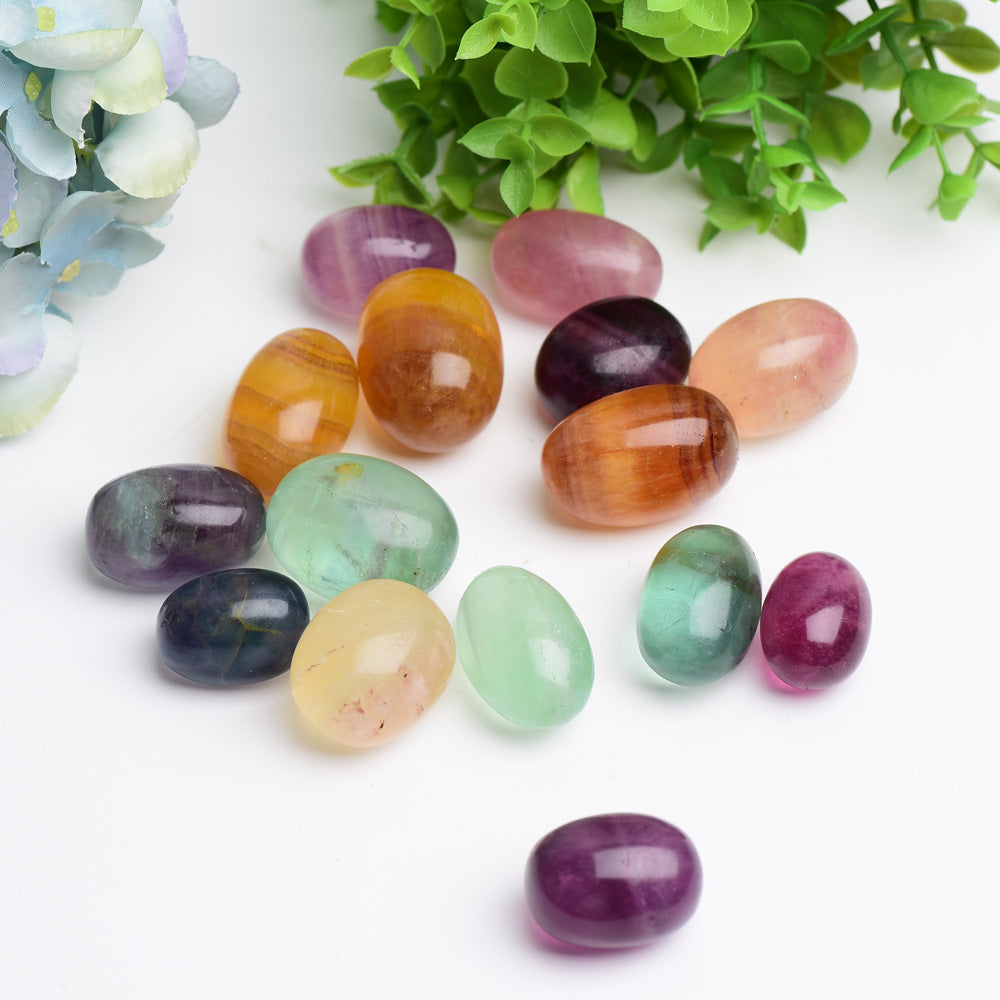 30-40mm Mixed Fluorite Tumbled Stones for Healing