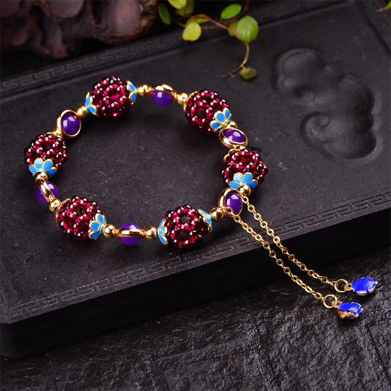 3mm Garnet & Amethyst Calm Bracelet for Women’s Healing