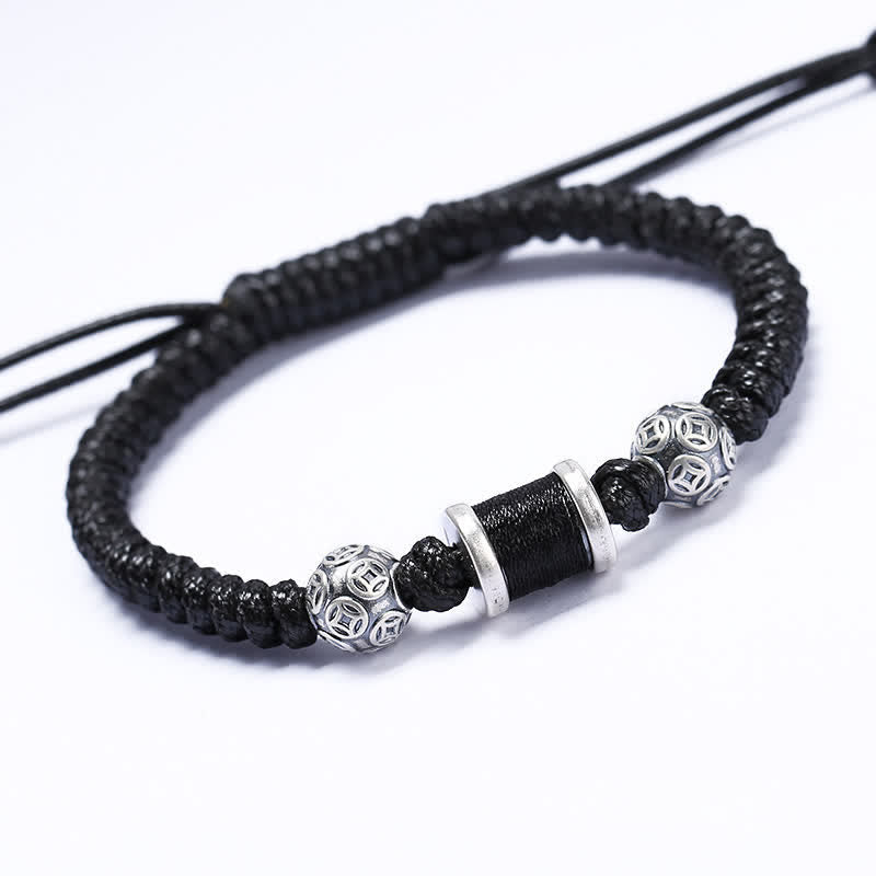 999 Sterling Silver Copper Coin Balance Bracelet for Spiritual Protection