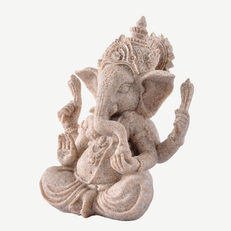 Ganesh Statue for Home | Resin Elephant God Decor 8.26IN