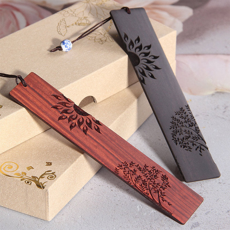 Ebony Wood Sun Tree Bookmark for Spiritual Growth