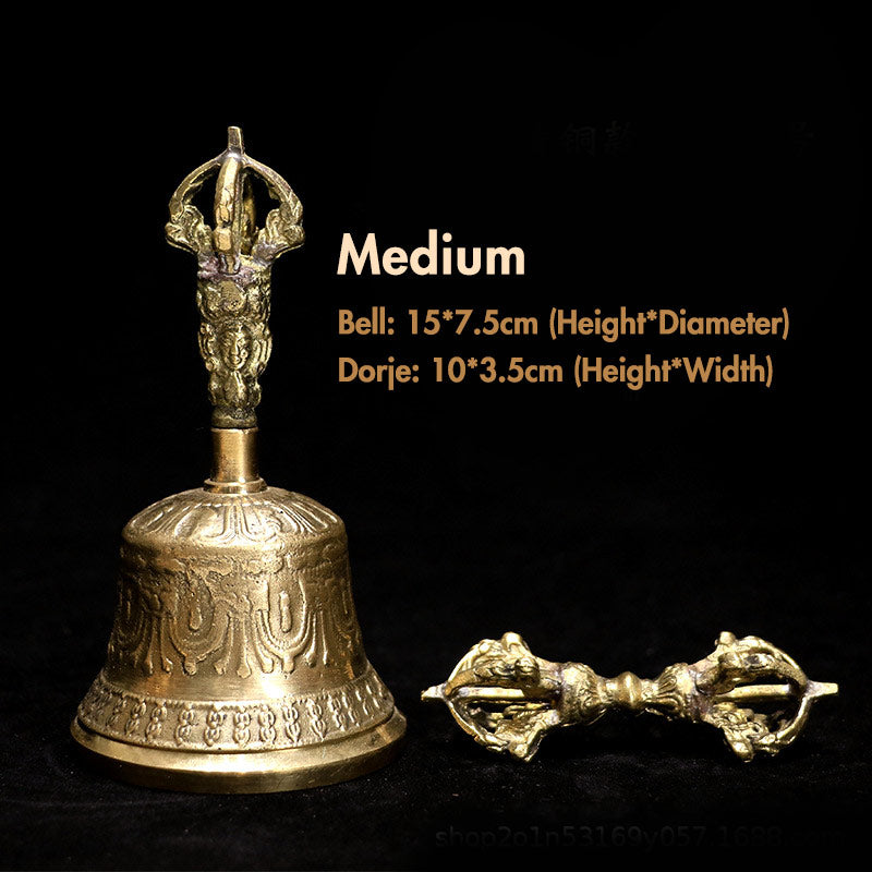 Meditation Bell and Vajra Dorje Set | Copper Ritual Supplies