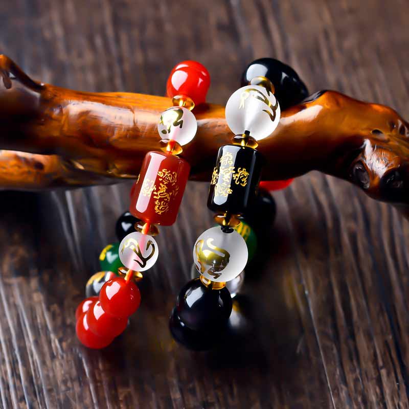 Chinese Zodiac Feng Shui Obsidian Bracelet | 10mm Five Elements Wealth