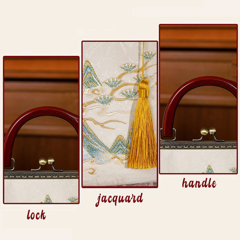 Landscape Painting Jacquard Handbag | Spiritual Accessory