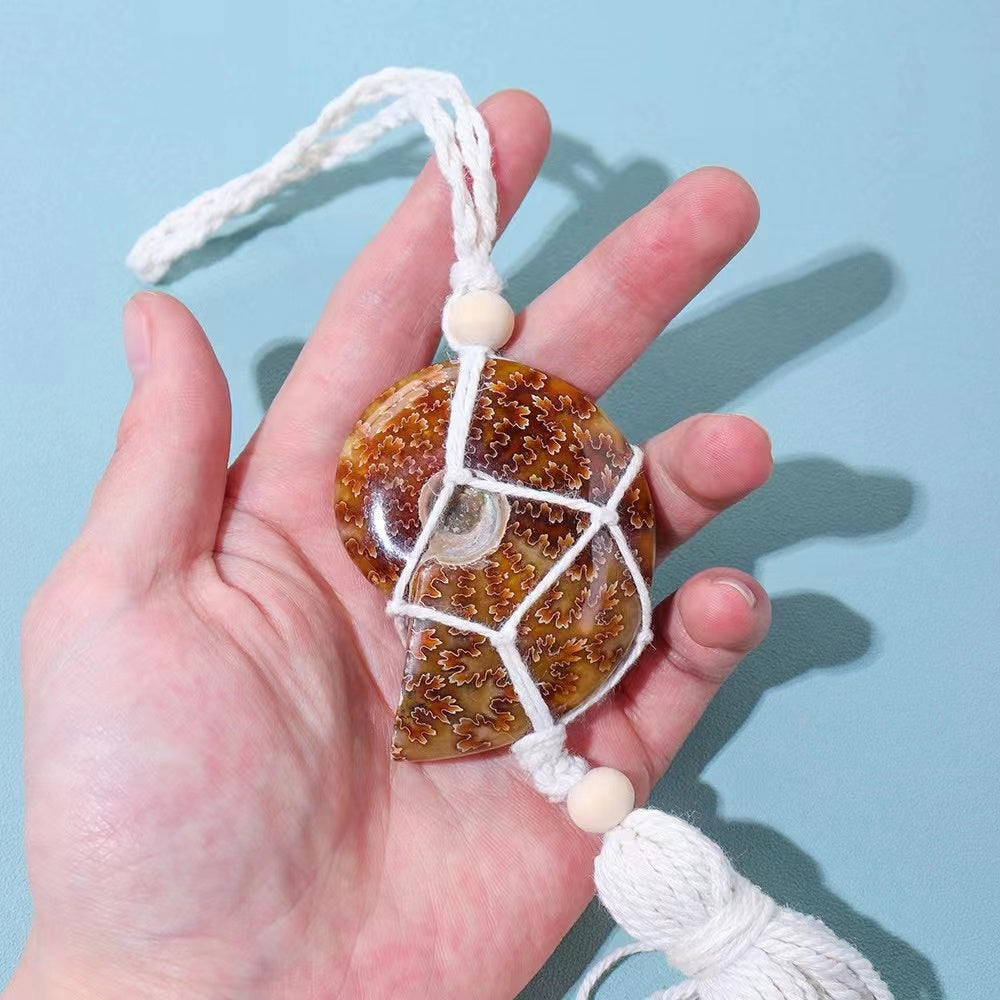 30cm Ammonite Hanging Crystal Decor for Home Energy