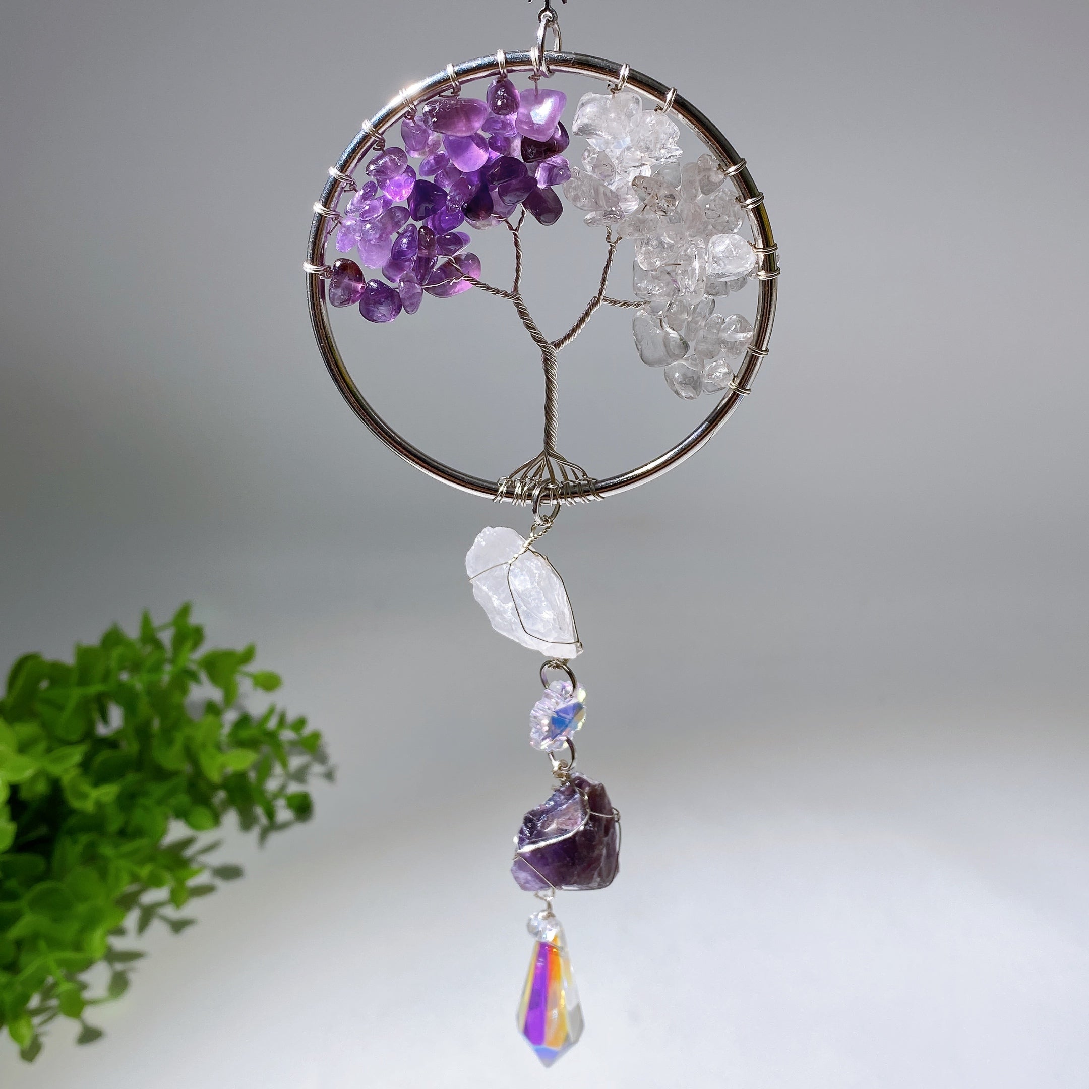 30cm Crystal Life Tree Suncatcher for Healing