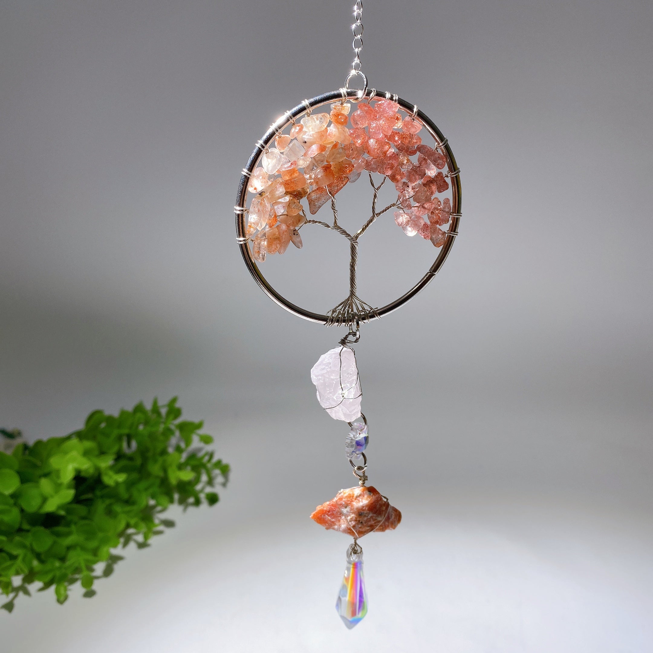 30cm Crystal Life Tree Suncatcher for Healing
