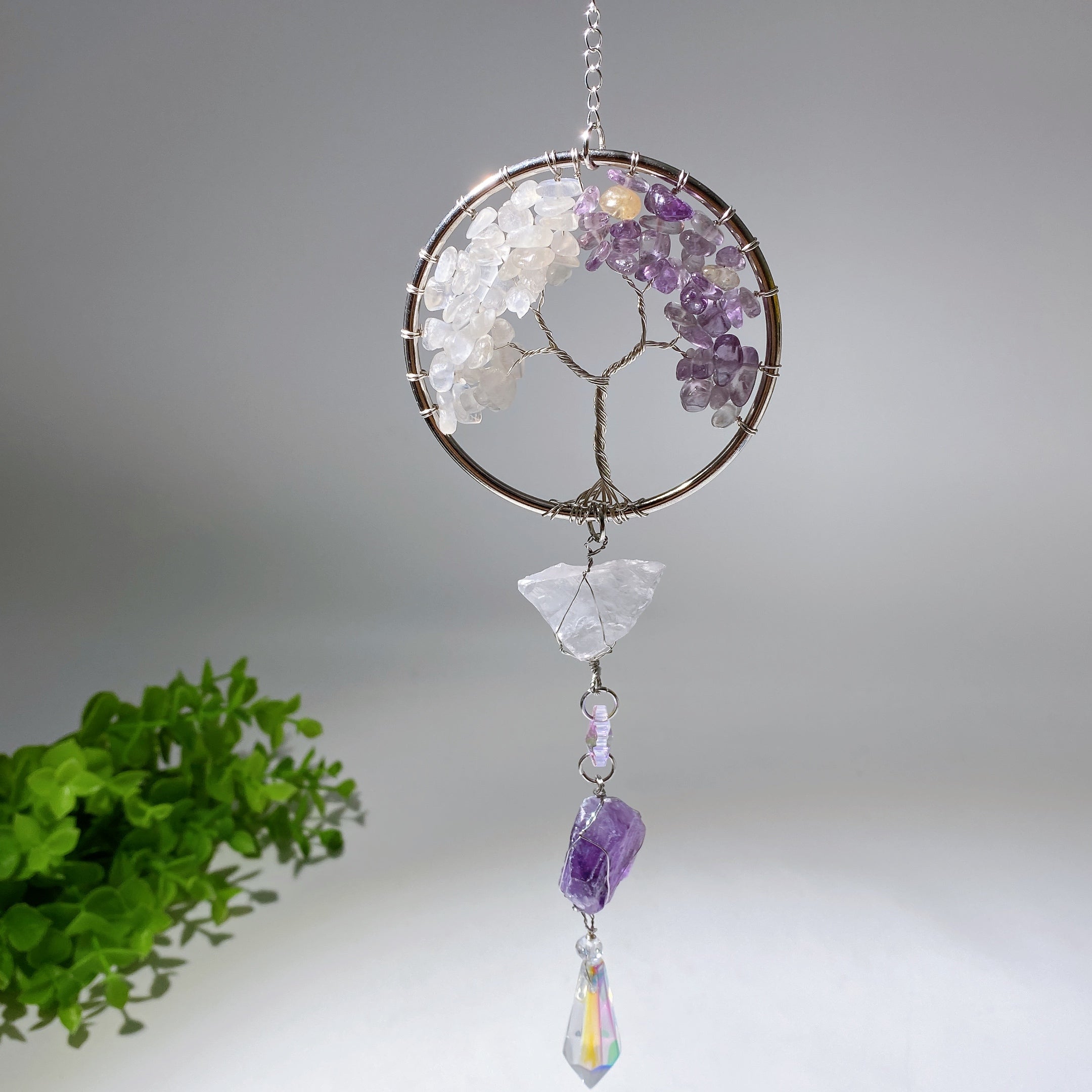 30cm Crystal Life Tree Suncatcher for Healing