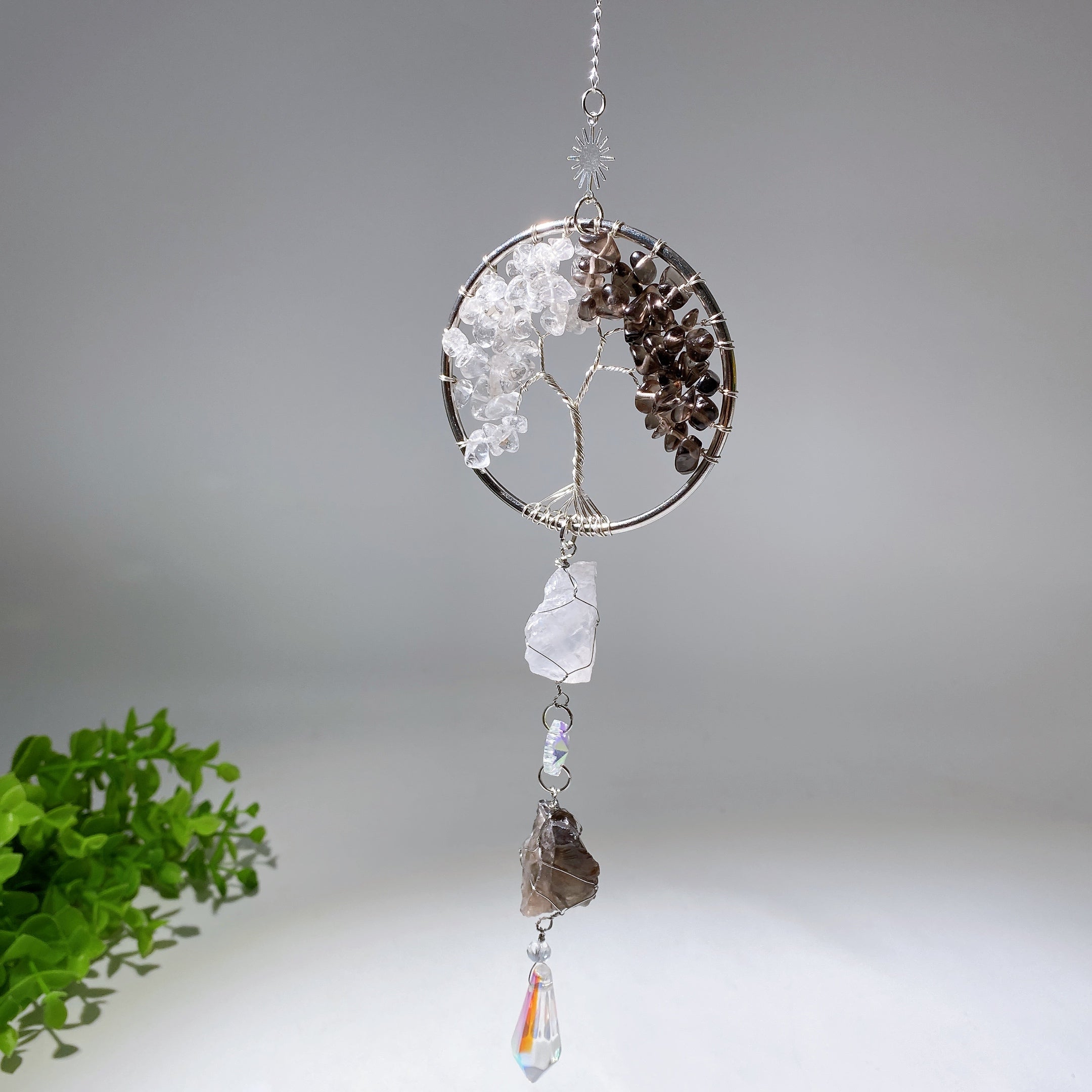 30cm Crystal Life Tree Suncatcher for Healing