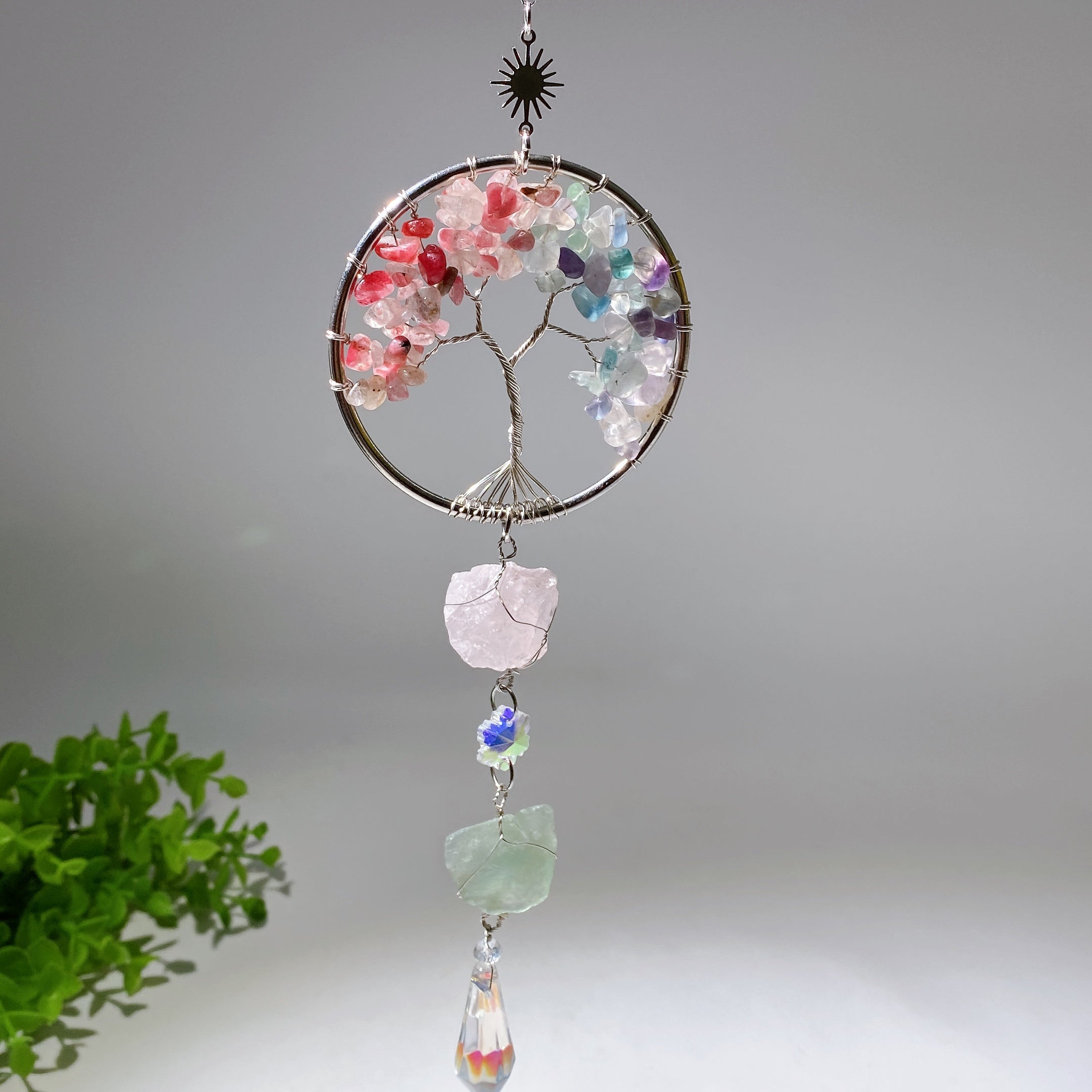 30cm Crystal Life Tree Suncatcher for Healing