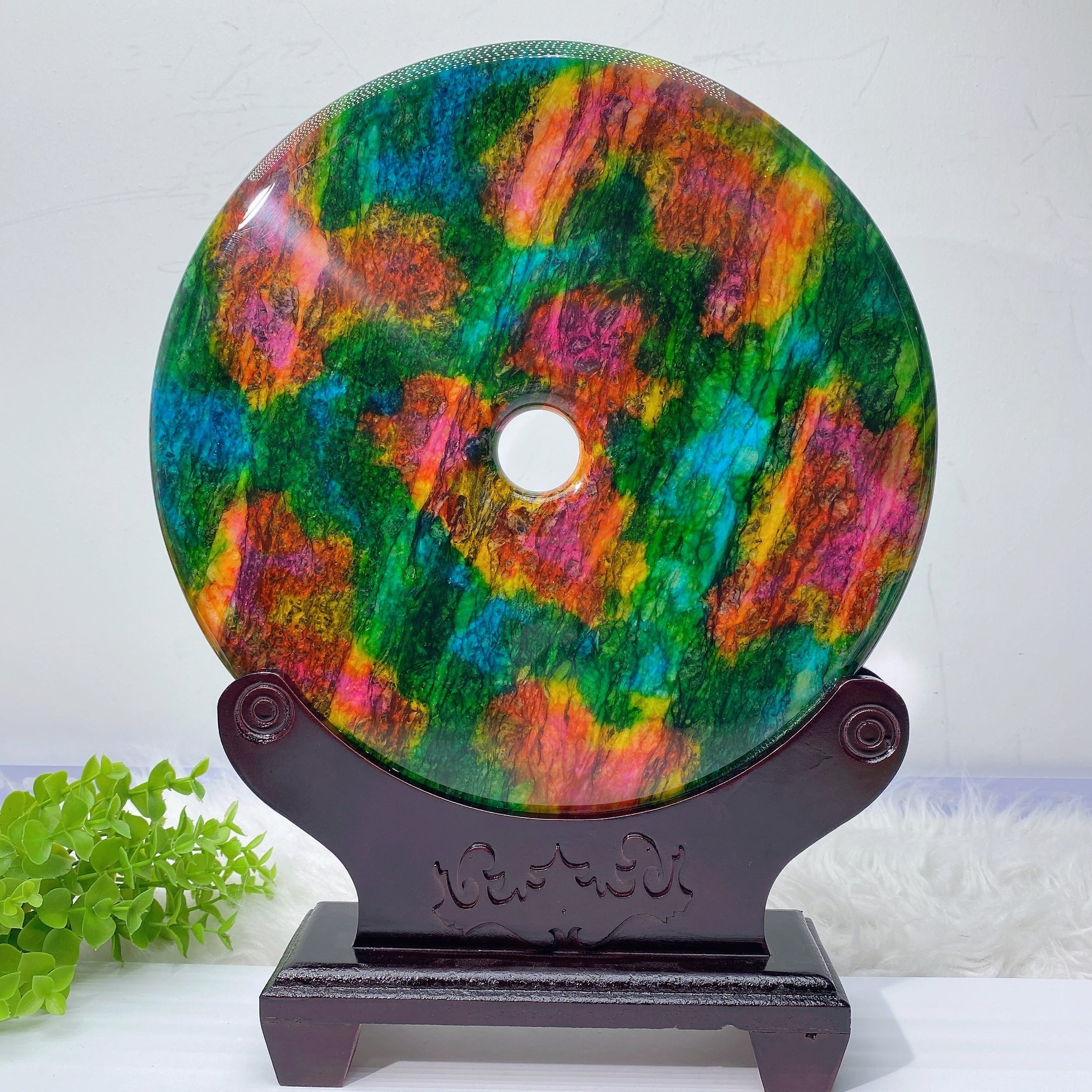 30cm Seven Color Jade Zen Decor Plate