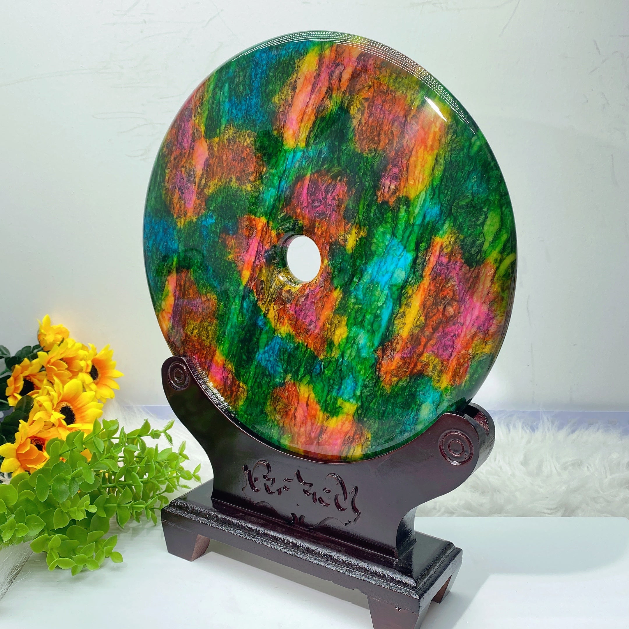 30cm Seven Color Jade Zen Decor Plate