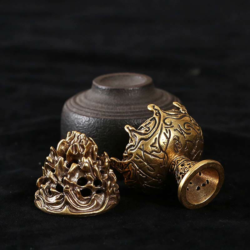 Copper Alloy Tibetan Incense Burner 4.5cm Mini Meditation