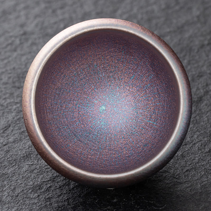 Vintage Purple Rainbow Jian Zhan Kiln Change Teacup | Zen Decor