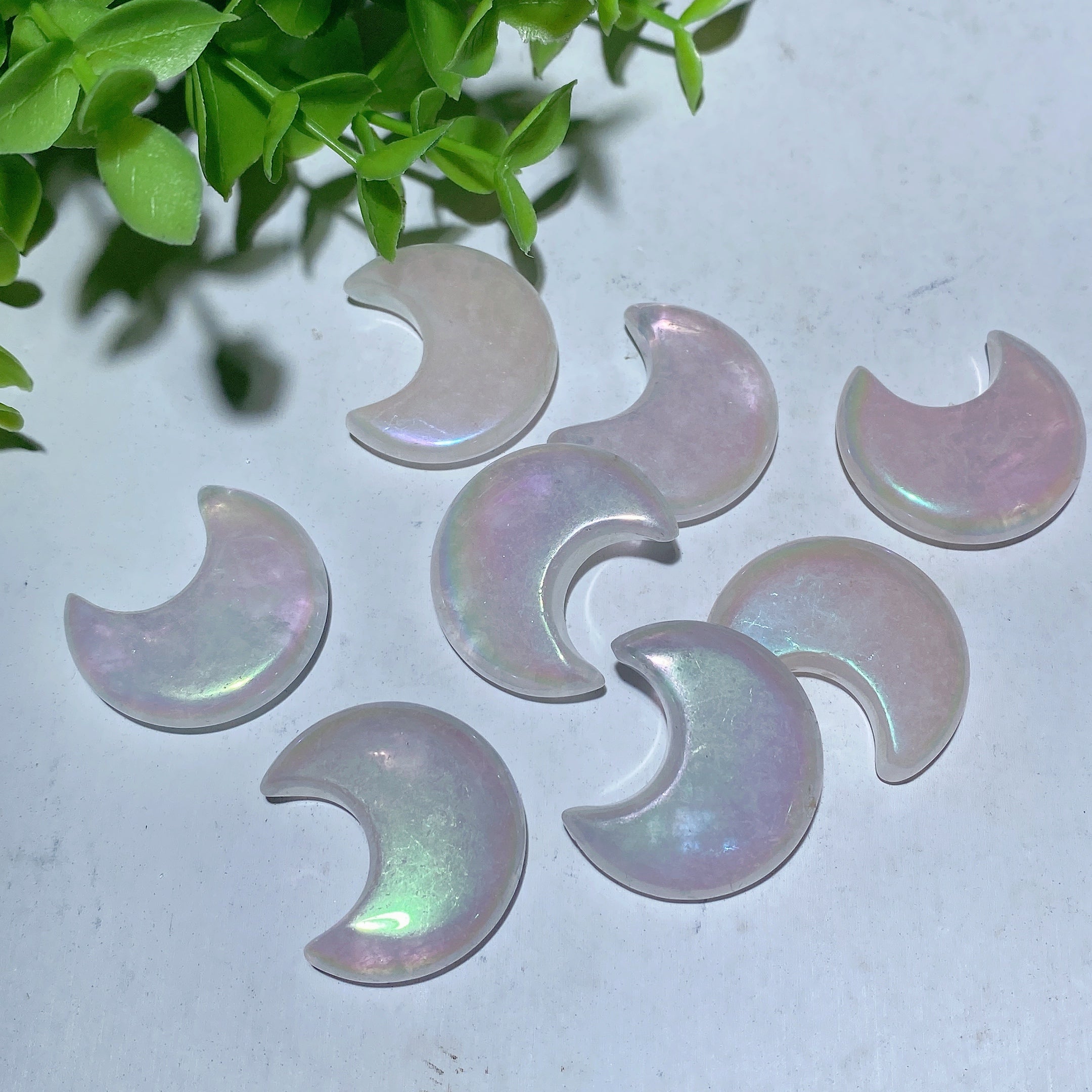 30mm Aura Crystal Moon Healing Carving