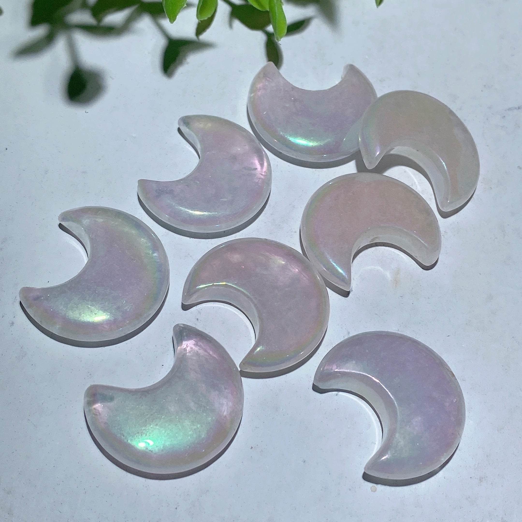 30mm Aura Crystal Moon Healing Carving