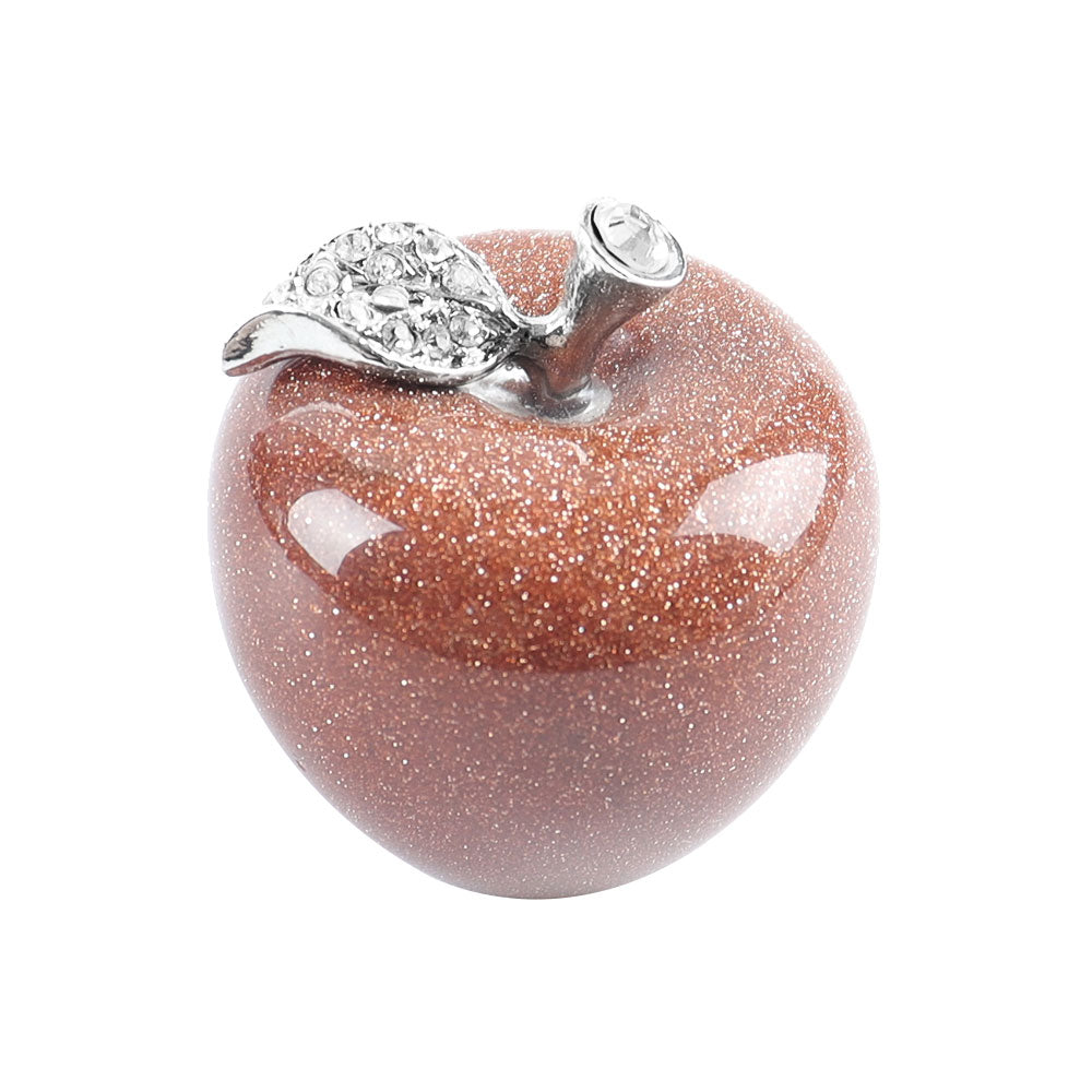 30mm Aventurine Crystal Apple for Peace & Health Decor