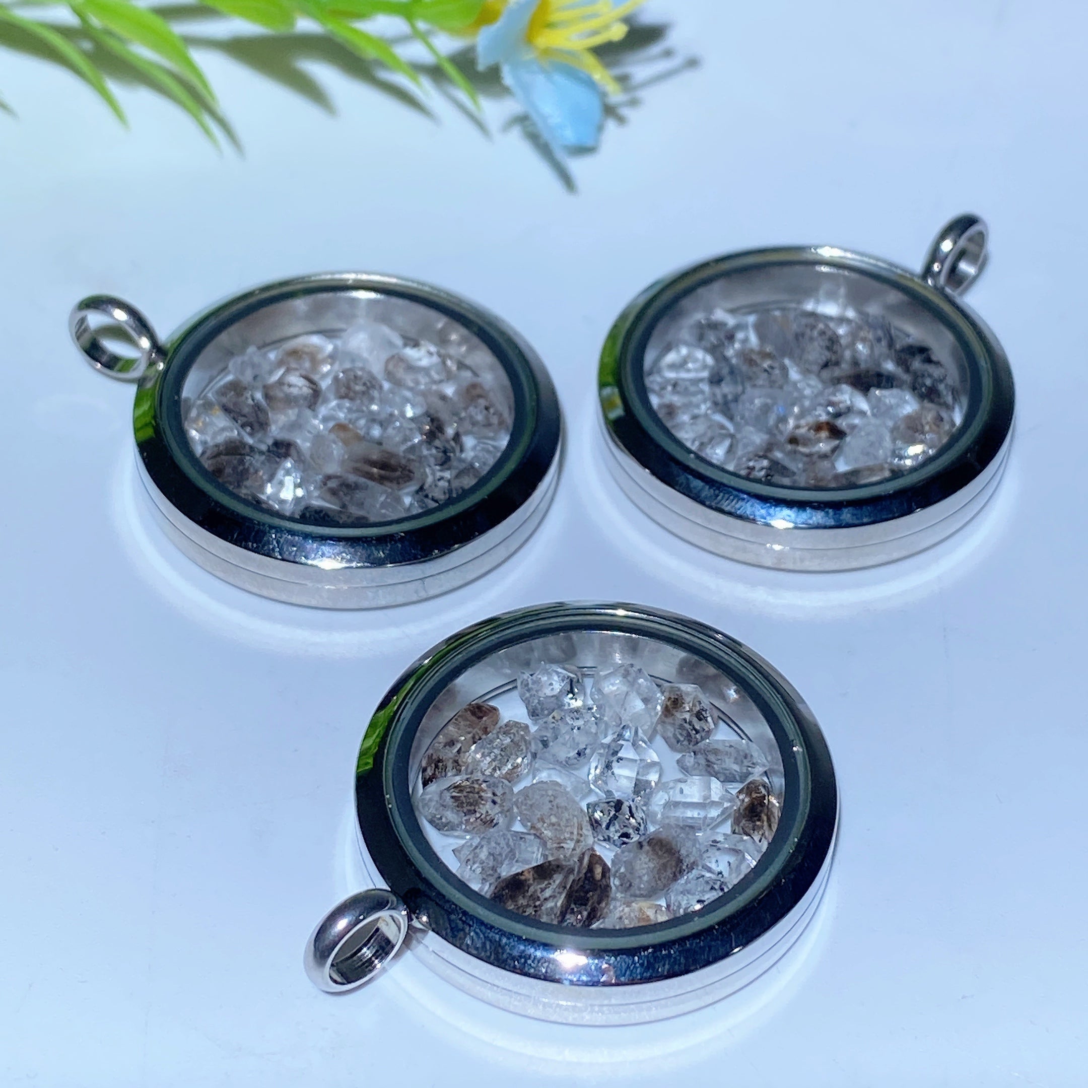 30mm Herkimer Diamond Clear Quartz Crystal Pendant