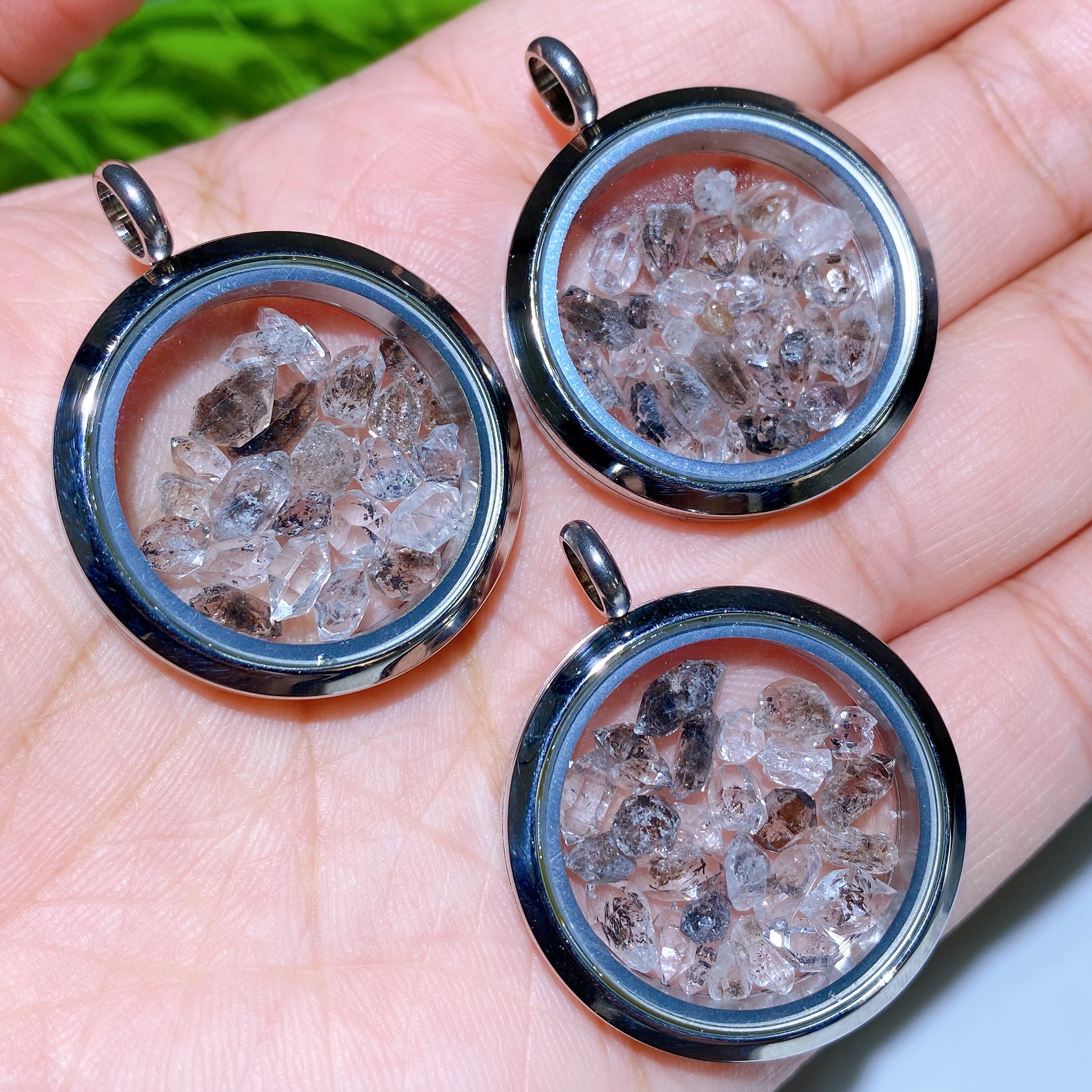 30mm Herkimer Diamond Clear Quartz Crystal Pendant