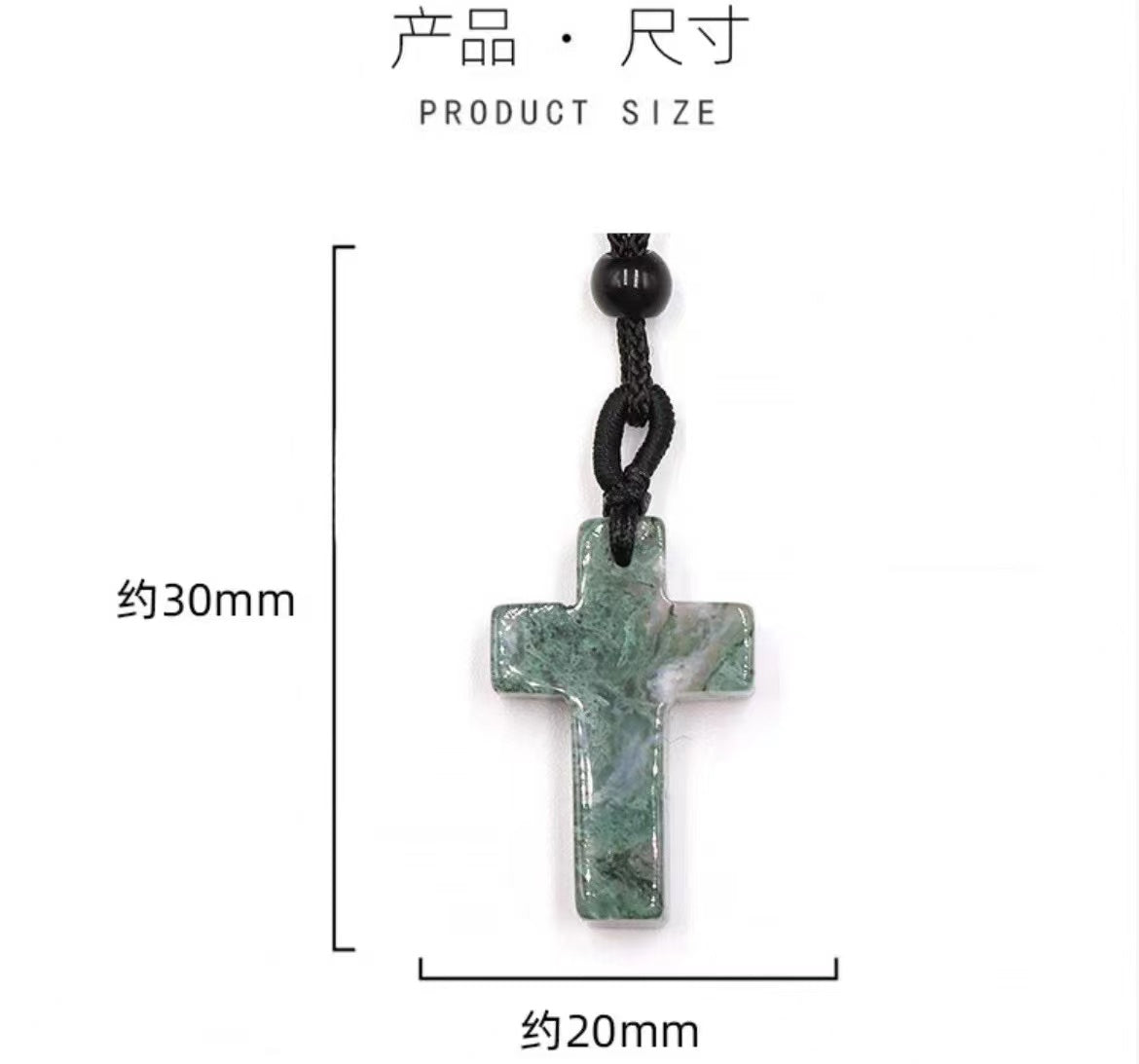 30mm Mixed Crystal Cross Healing Pendant