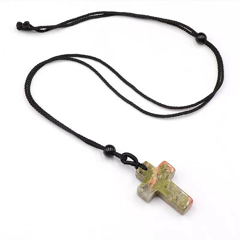 30mm Mixed Crystal Cross Healing Pendant