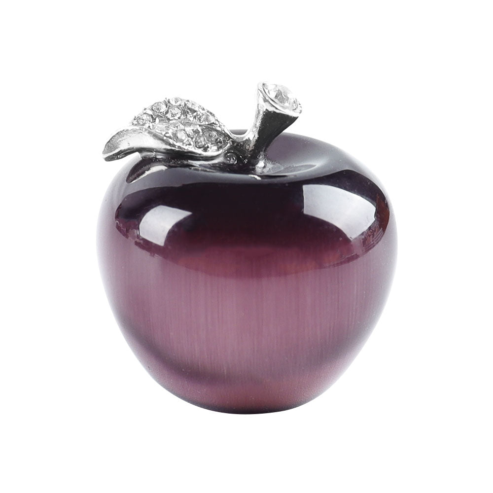 30mm Purple Cat Eye Crystal Apple Figurine for Peace