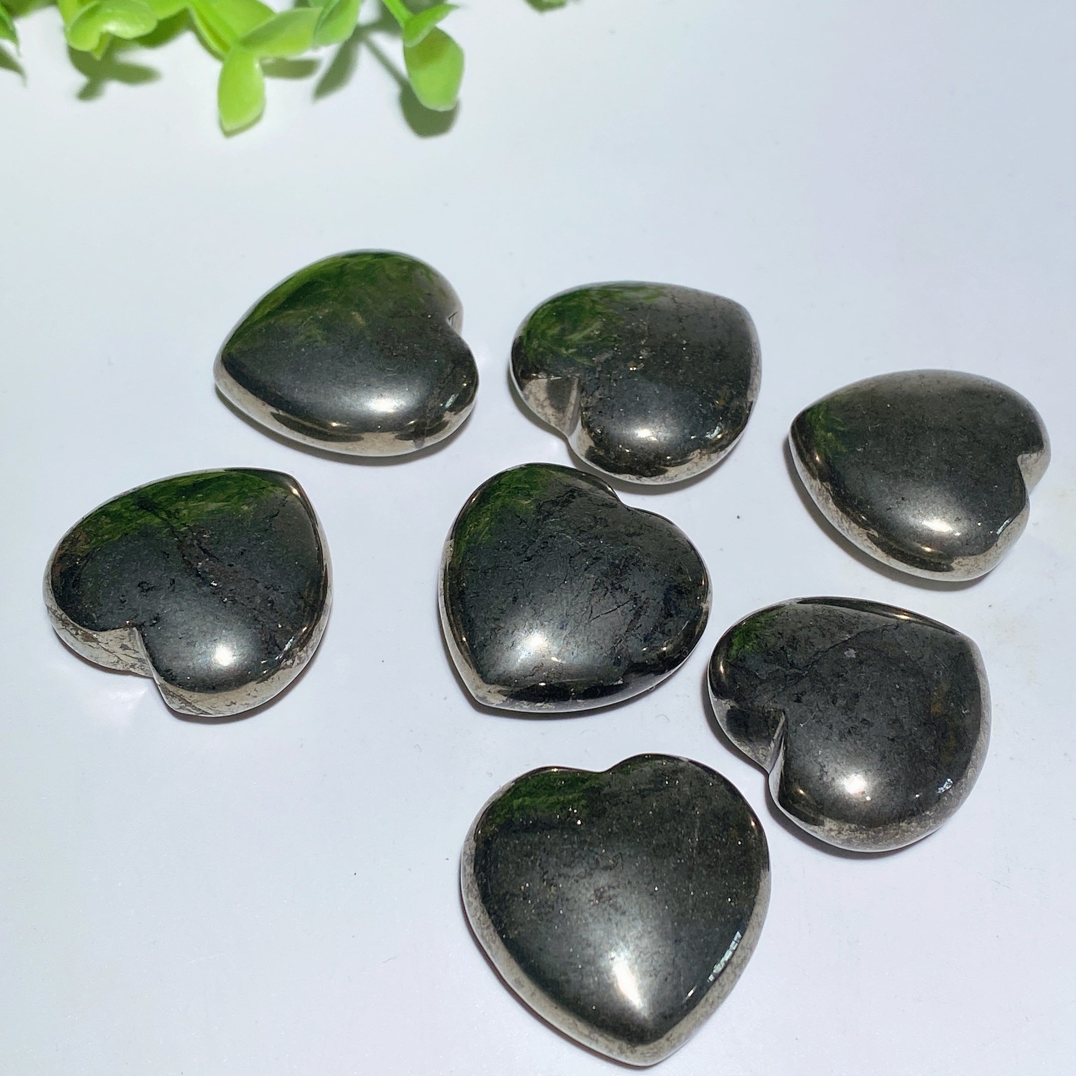 30mm Pyrite Heart Crystal for Energy Healing