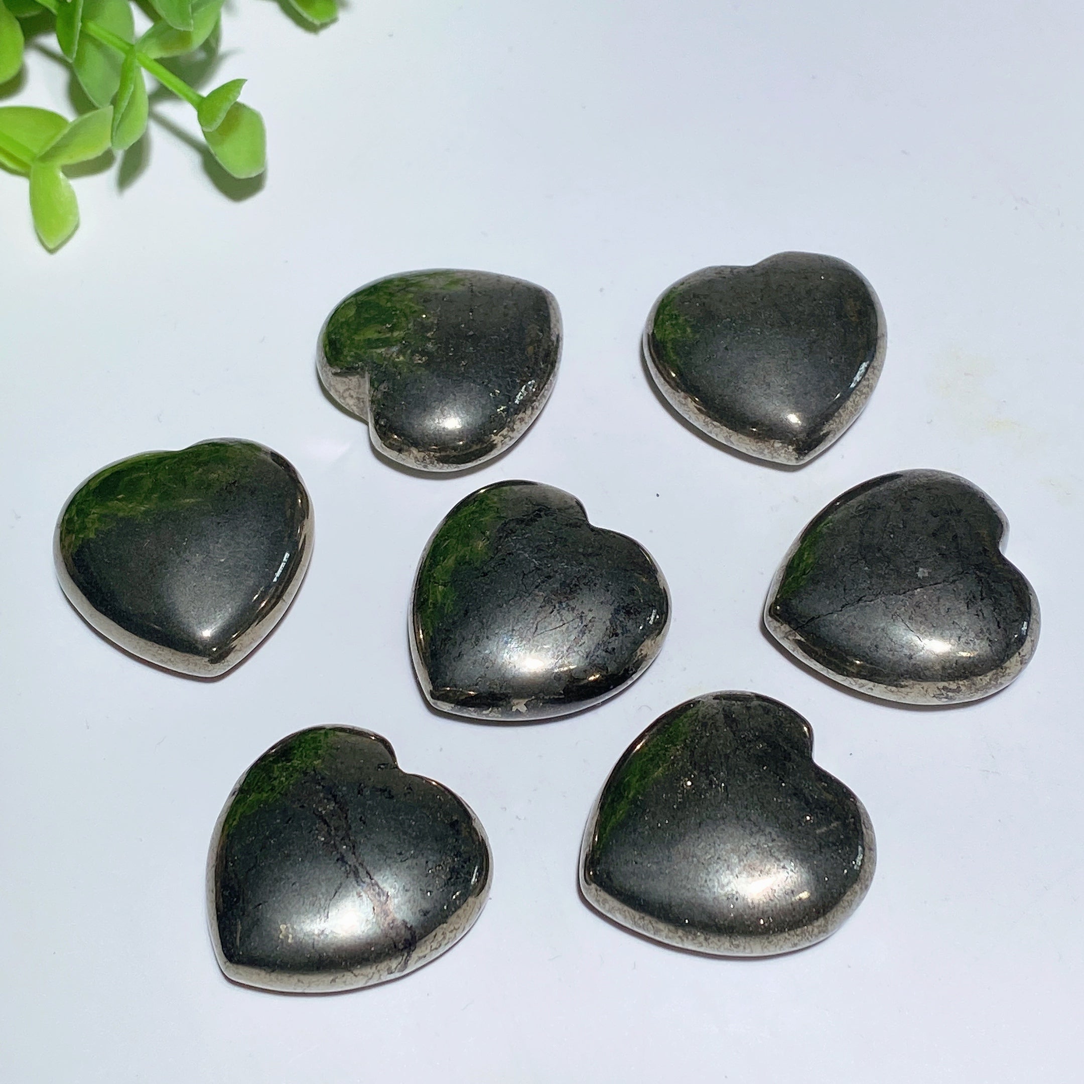 30mm Pyrite Heart Crystal for Energy Healing