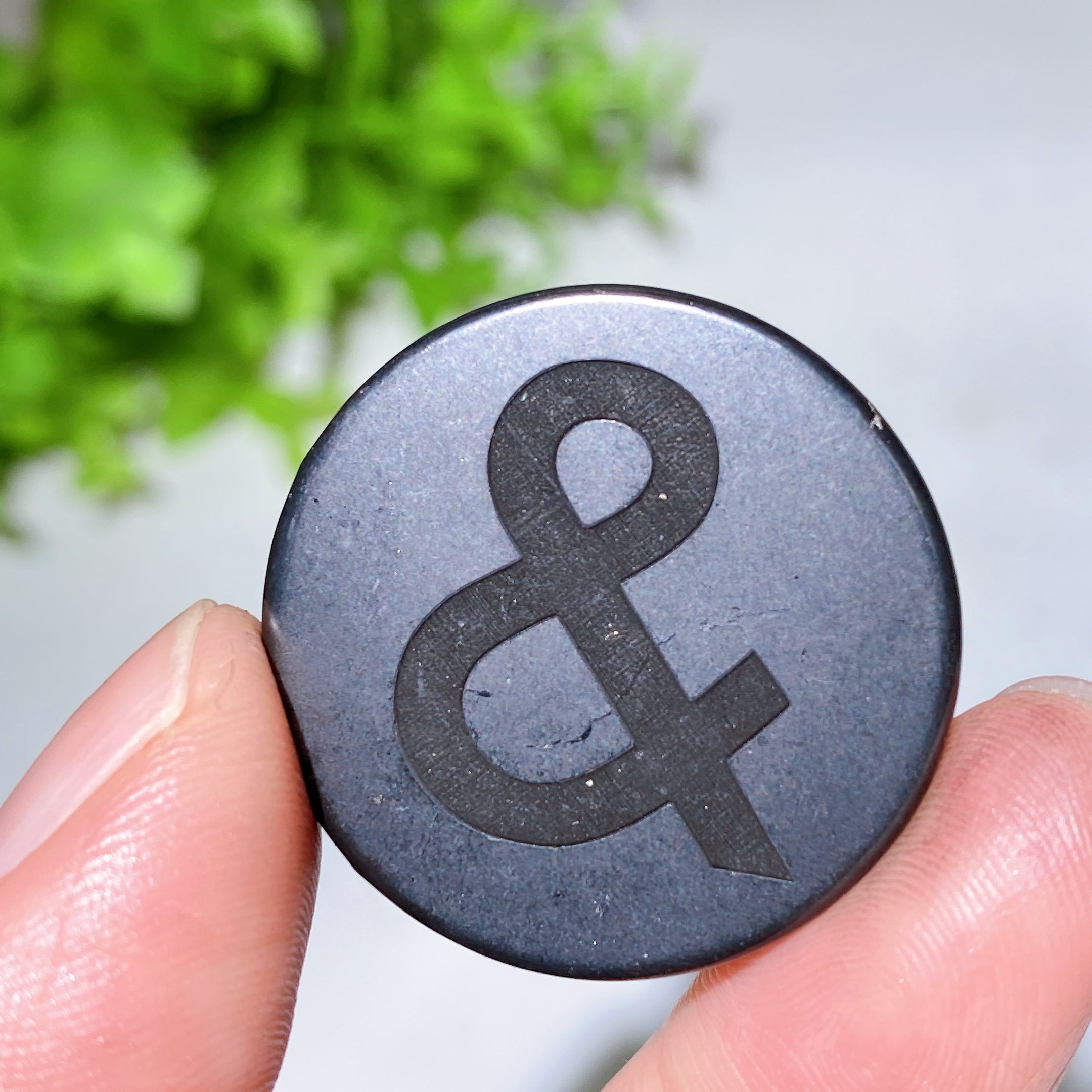 30mm Schungite Healing Crystal Round Slab