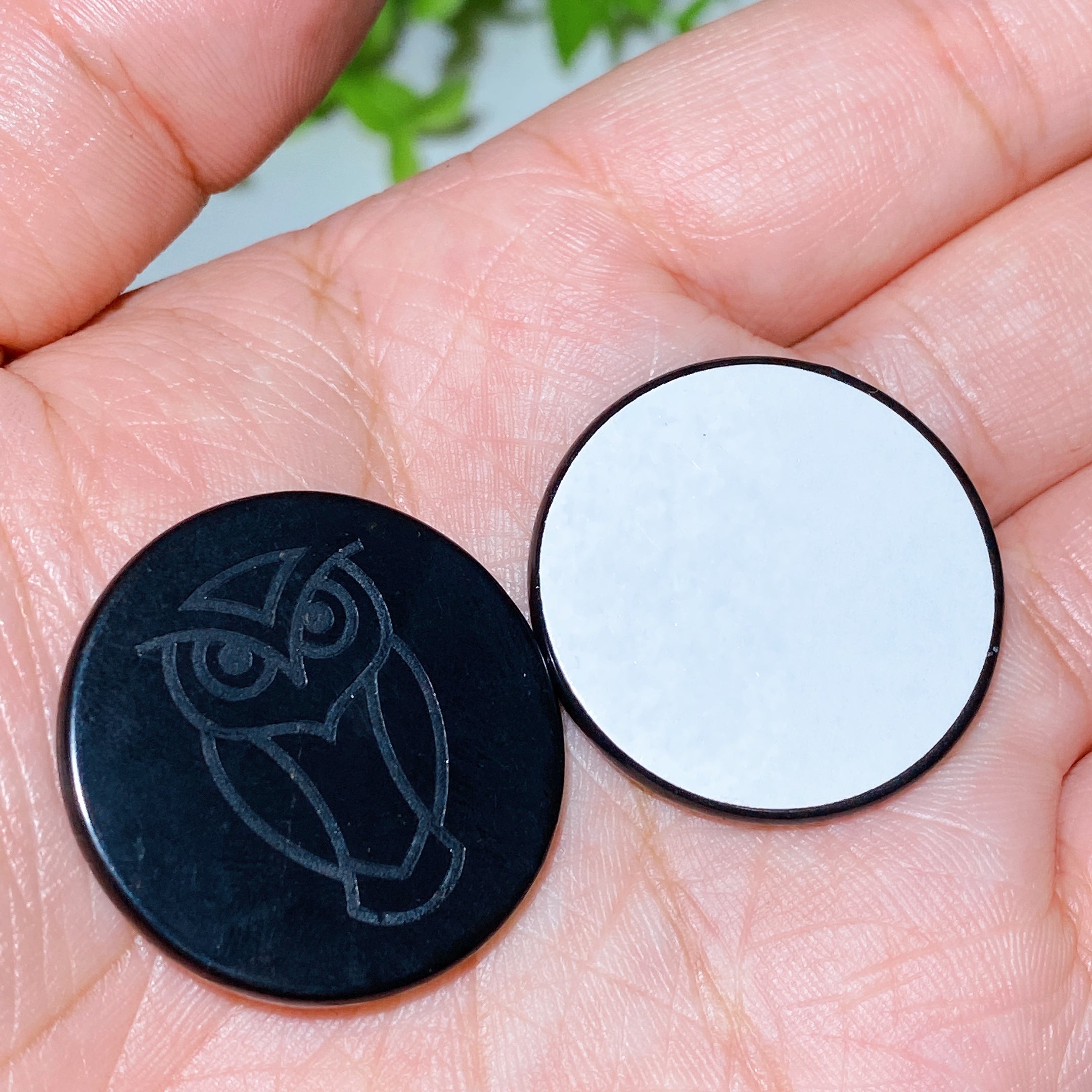 30mm Schungite Healing Crystal Round Slab