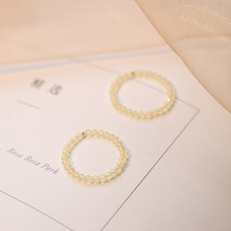 Natural Citrine Gold Ring Prosperity & Happiness 14k Plated