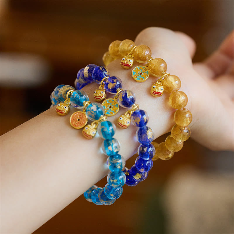 10mm Liuli Glass Fortune Bracelet For Good Luck Charm