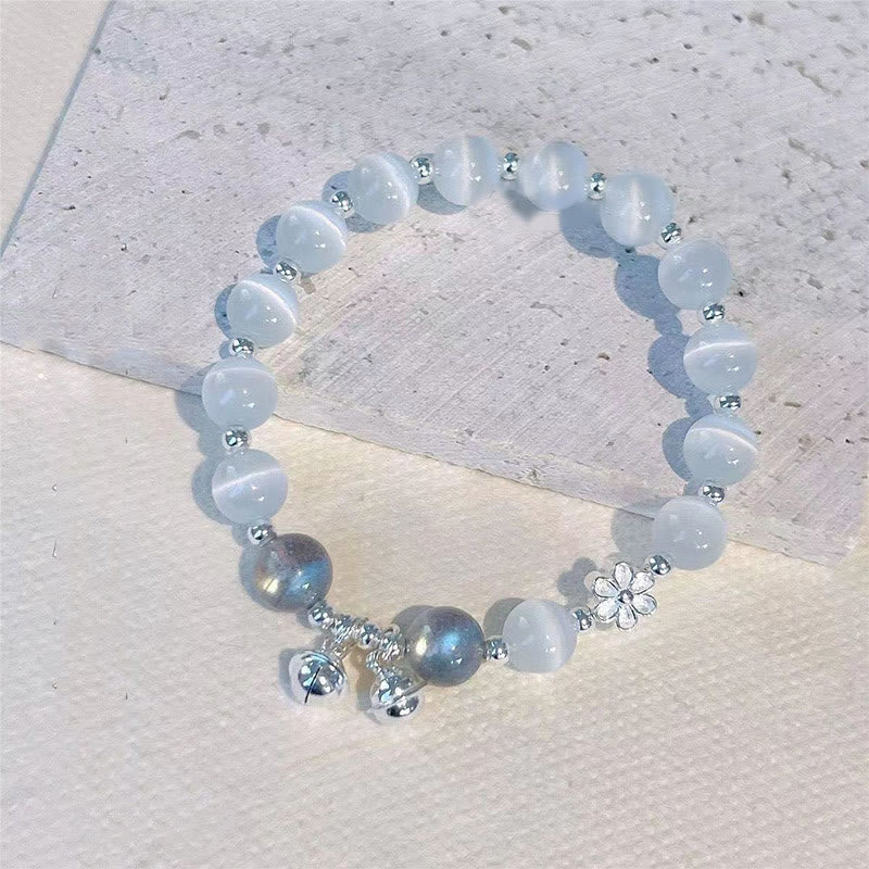 Cat's Eye Crystal Peach Blossom Fu Character Support Bracelet