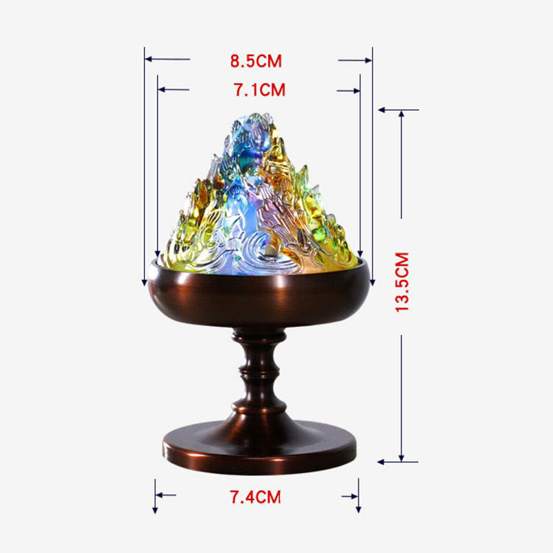 Liuli Crystal Mountain Incense Burner for Meditation and Healing