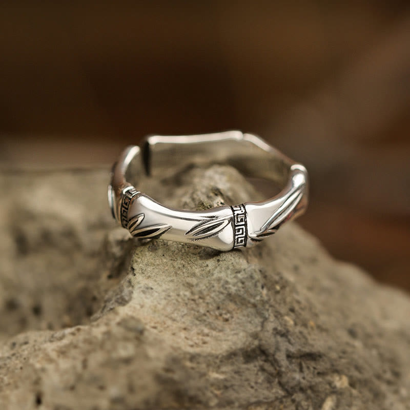 Copper Bamboo Design Spiritual Ring for Luck and Wealth