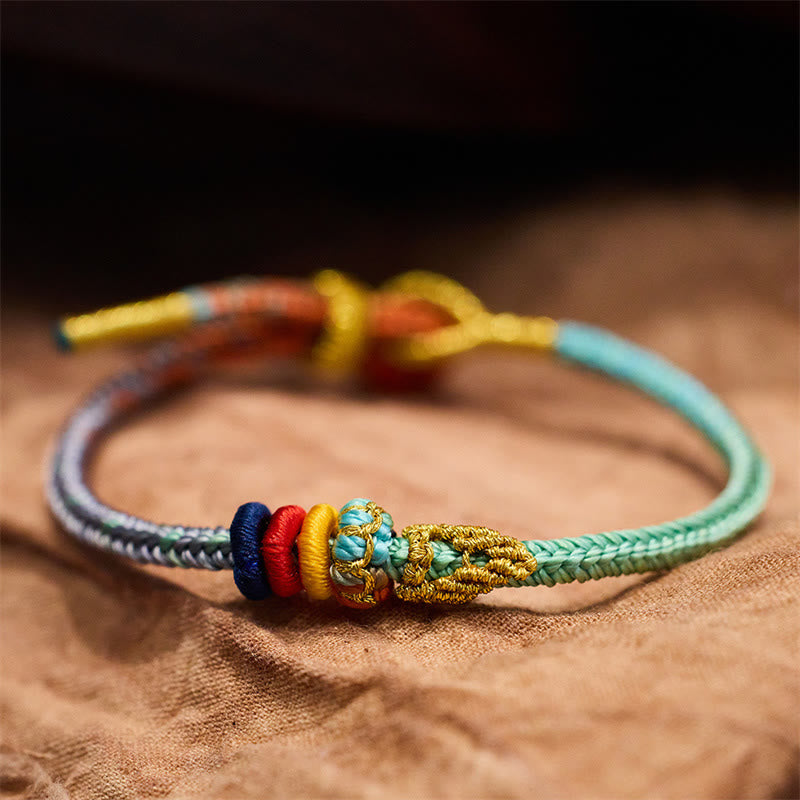 Colorful Rope Eight Thread Peace Knot Spiritual Bracelet