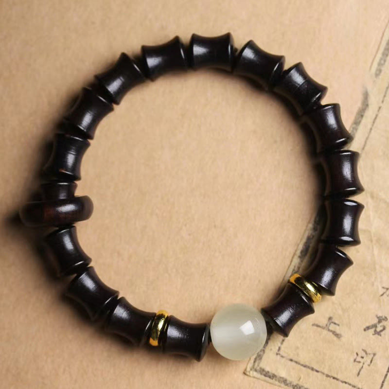 8mm Ebony Wood Peace Bracelet for Meditation & Balance