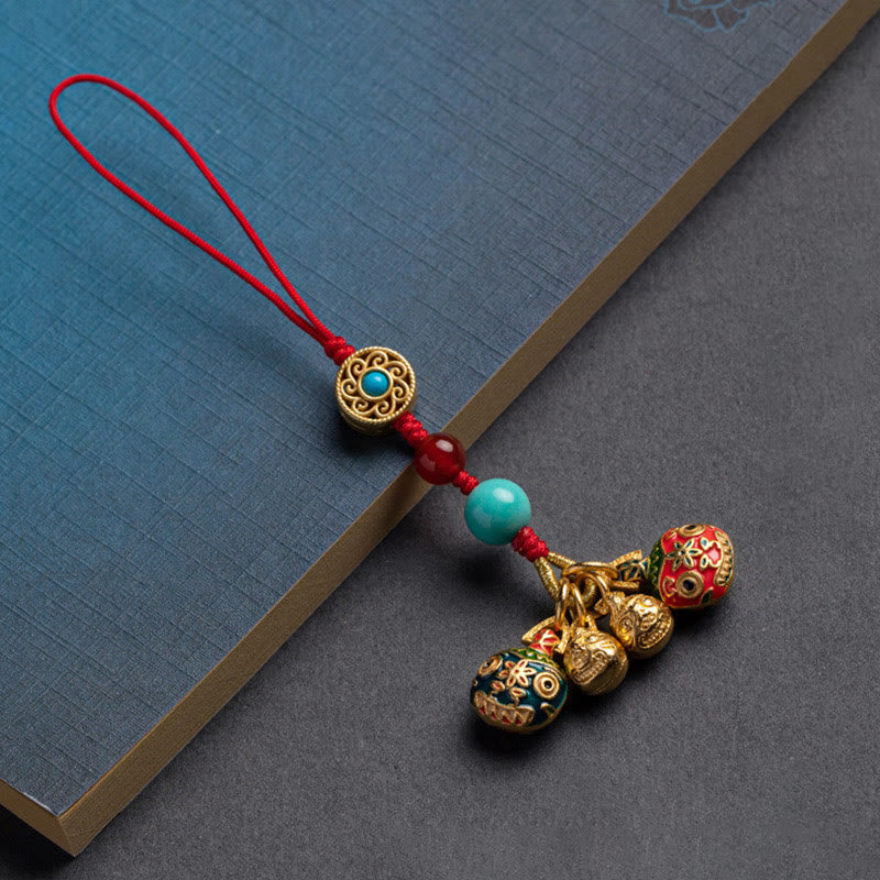 Gold Swallowing Beast Family Luck Key Chain for Spiritual Wealth