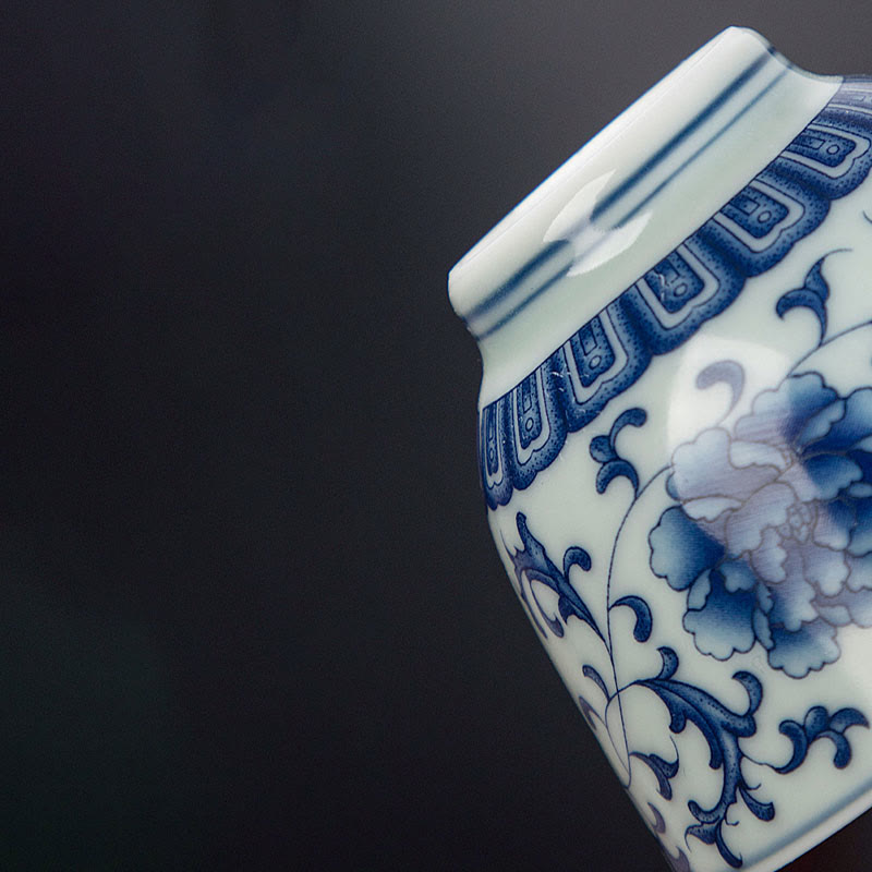 Small Ceramic Tea Cup 50ml | Blue Landscape Handmade Tableware