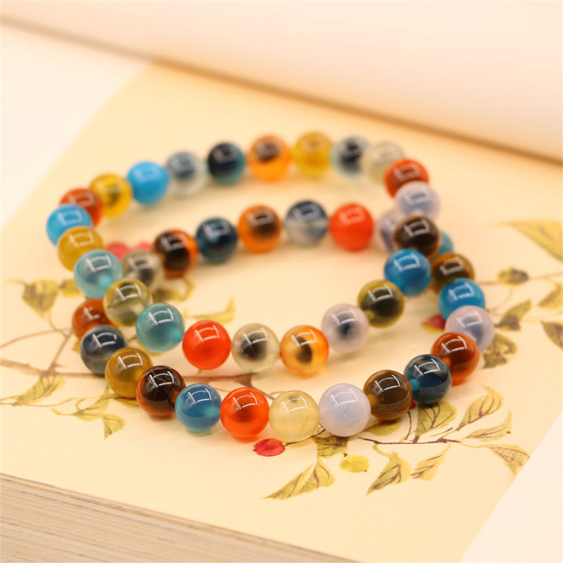 8mm Candy Agate Strength Bead Bracelet for Confidence