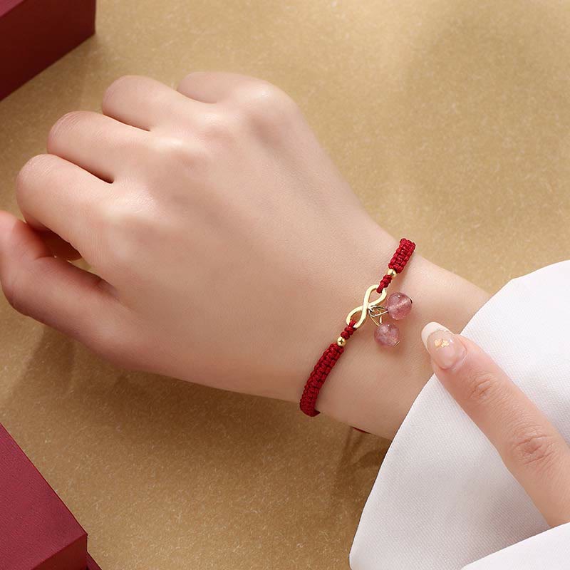 Strawberry Quartz Red String Bracelet | Love Healing Protection