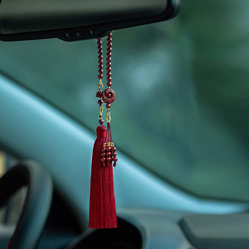 Cinnabar Lotus Car Hanging Decor | Luck & Calm Symbol