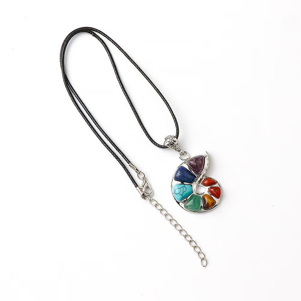 32mm Chakra Shell Shape Spiritual Pendant Necklace