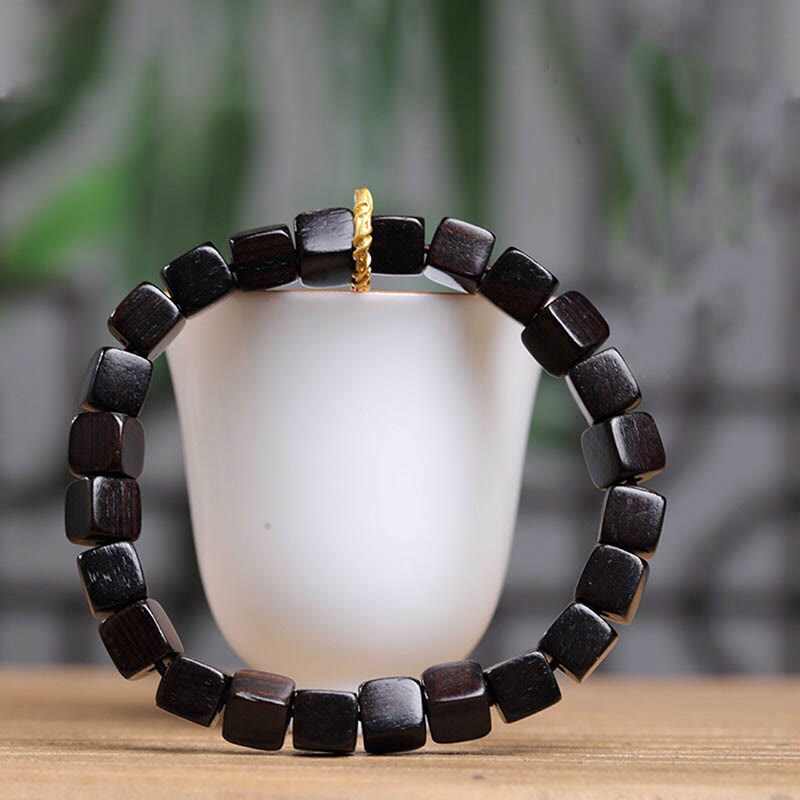 Ebony Wood Bracelet for Peace and Calm | Unisex 14-16cm