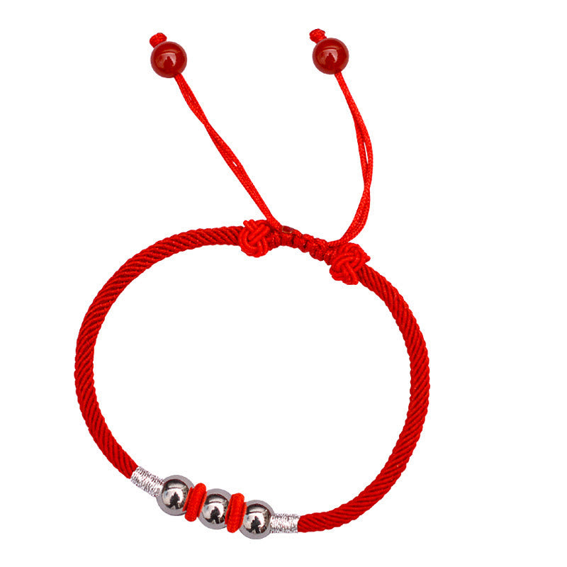 925 Sterling Silver Red String Bracelet for Protection & Luck