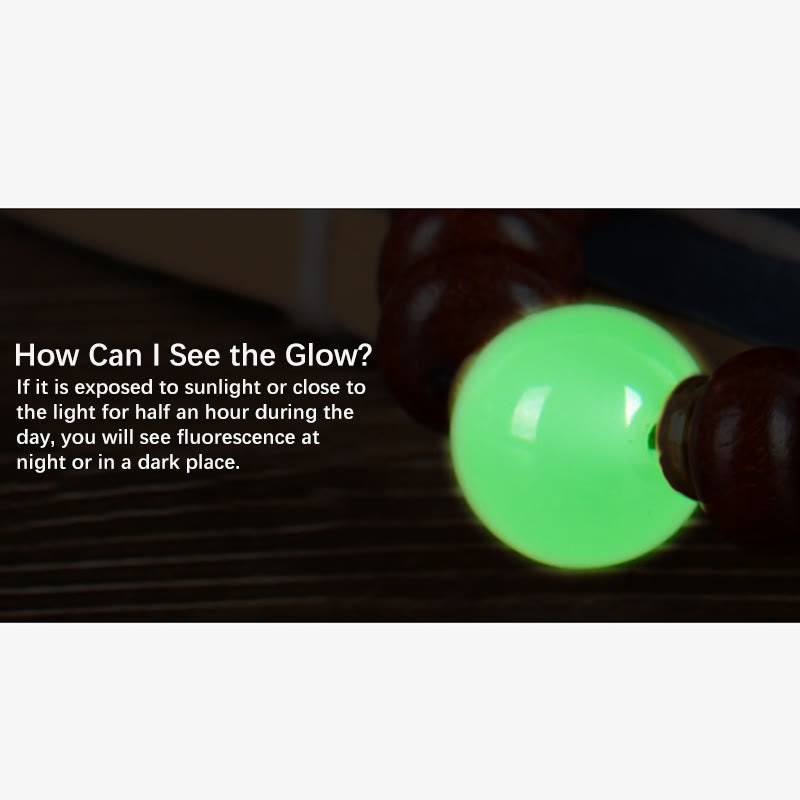 Ebony Wood Peace Key Chain | Red & Green Sandalwood Glow Beads