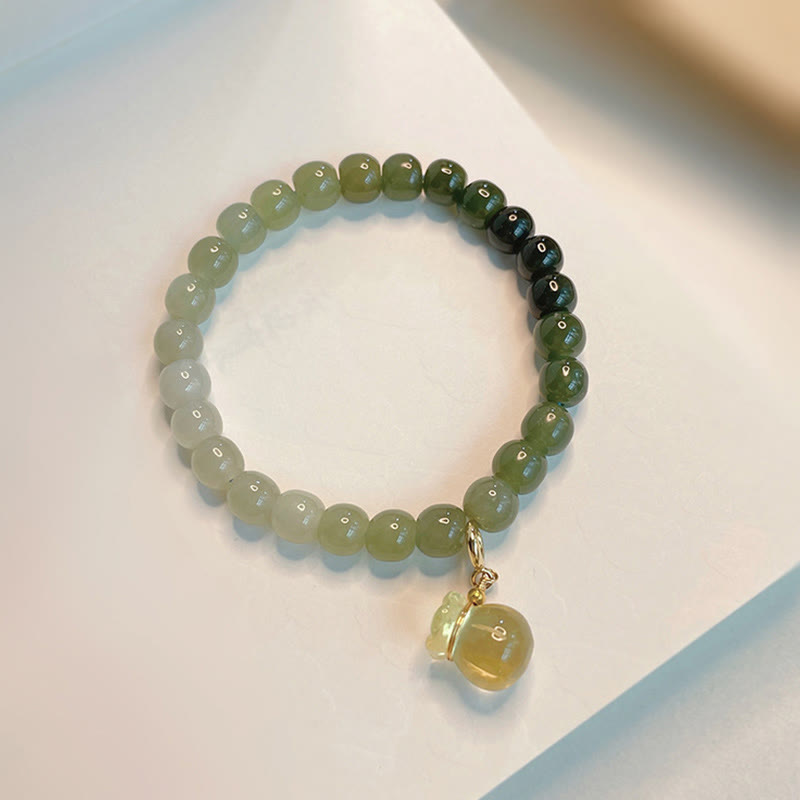 Hetian Jade Prosperity Money Bag Charm Bracelet