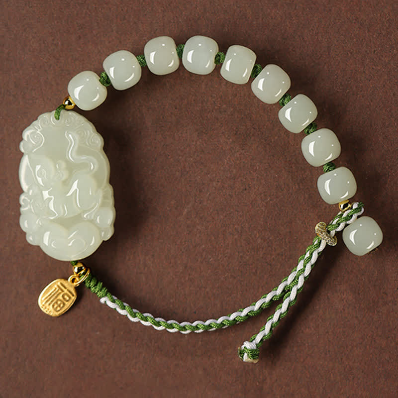 Hetian Jade Luck Bracelet | 925 Sterling Silver String