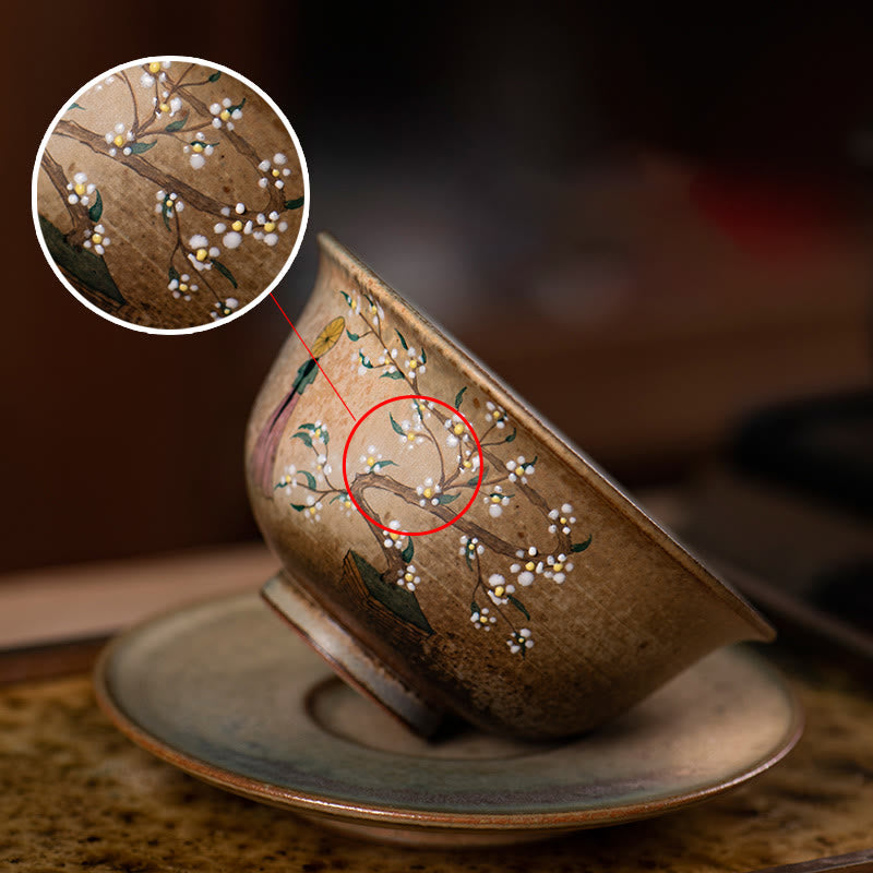 Hanfu Girl Porcelain Gaiwan Tea Cup 150ml Hand-Painted