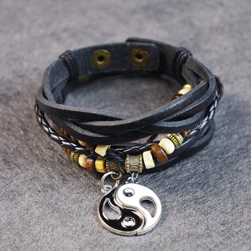 Unisex Copper Yin Yang Balance Bracelet for Couples